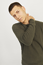 Jack&Jones Erkek Kazak 12258407 OLIVE NIGHT