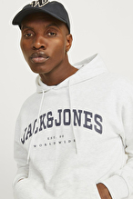 Jack&Jones Erkek Sweatshirt 12256521 WHITE MELANGE