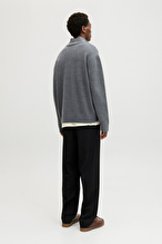 Jack&Jones Erkek Triko 12282749 DARK GREY MELANGE