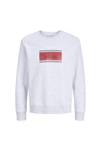 Jack&Jones Erkek Sweatshirt 12298626 WHITE MELANGE