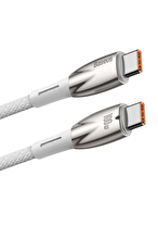Baseus Glimmer 100W Type-C to Type-C Kablo 1m.-Beyaz