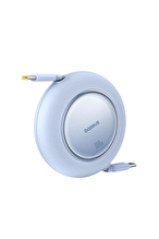 Baseus Free2Pull USB-C 100W Makaralı Hızlı Şarj ve Data Kablosu, 2 Metre, Mavi
