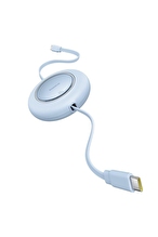 Baseus Free2Pull USB-C 100W Makaralı Hızlı Şarj ve Data Kablosu, 2 Metre, Mavi