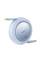 BASEUS Free2 Pull Mini Kablolu USB-C 100W Şarj Kablosu Mavi