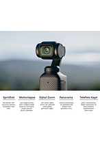 DJI Osmo Pocket 3, 3 Eksenli Kameralı Gimbal, 4K/120 fps Video, 1-inç CMOS Sensör, 2-inç Hareketli Dokunmatik Ekran, D-Log M & 10-Bit