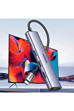 UGREEN Revedok 5-in-1 Type-C Giriş 3xUSB-A 1xUSB-C PD 100W 1x 4K/30Hz HDMI Gri 15495