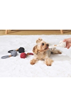 M-Pets Çekmeli Örgü Top Köpek Oyuncağı 6,5 cm Siyah