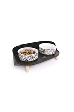 MPETS 2Lİ MAMA KABI STANDI BLACK&WHİTE