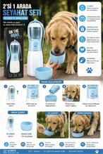 M-PETS On The Road 3-in-1 Köpek Seyahat Suluğu Mavi 300ML