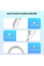 UGREEN USB-C to USB-A 3A QC Örgülü Hızlı Şarj Kablosu 1 Metre Gümüş Beyazı 60131