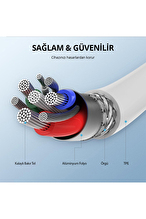 UGREEN Type-C to Lightning 3A PD MFi Sertifikalı Hızlı Şarj Kablosu 2 Metre Beyaz 60749