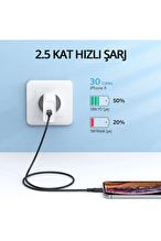 UGREEN Type-C to Lightning 3A PD MFi Sertifikalı Hızlı Şarj Kablosu 2 Metre Siyah 60752