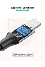 UGREEN Type-C to Lightning 3A PD MFi Sertifikalı Örgülü Hızlı Şarj Kablosu 1 Metre Siyah 60759