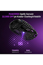 GravaStar Mercury X Pro RGB 32K DPI Magnezyum Alaşımlı Optik Gaming Mouse Gri