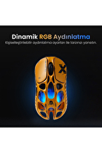 GravaStar Mercury X Pro RGB 32K DPI Magnezyum Alaşımlı Optik Gaming Mouse Sarı