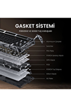 GravaStar Mercury K1 Pro RGB Kablosuz Mekanik Gaming Klavye, Alüminyum Çerçeveli, İngilizce Q, CyberFlare