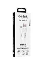 S-link SL-X243 3A Type-C Güvenli Hızlı Data + Sarj Kablosu