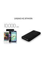 Asonic AS-P10 10000mAh 2*USB Output Powerbank Siyah Taşınabilir Pil Şarj Cihazı