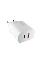 S-link SL-EC60 20W PD3.0/Quick Charge QC3.0 Type USB-C +USB A Hızlı Beyaz Ev Şarj Adaptör