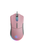Rampage SMX-R21 COMPACT Usb Pembe/Gri RGB Işıklı+Macro 7200dpi / 1000hz Gaming Oyuncu Mouse