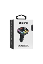 S-link SL-BT306 Çift USB 5V 3.1A Rainbow Işıklı Led Ekran TF Kartlı V5.0 Bluetooth Fm Transmitter