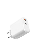 S-link SL-EC69 GAN PD 65W / QC 18W Type USB-C +USB A Hızlı Beyaz EV/NOTEBOOK Şarj Adaptör