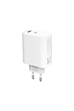 S-link SL-EC69 GAN PD 65W / QC 18W Type USB-C +USB A Hızlı Beyaz EV/NOTEBOOK Şarj Adaptör