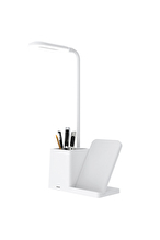 S-link SL-M9054 Beyaz TypeC 15W Kablosuz Şarj Cihazı Kalemlikli Masa Lambası