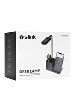 S-link SL-M9054 Siyah TypeC 15W Kablosuz Şarj Cihazı Kalemlikli Masa Lambası
