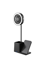 S-link SL-M9055 Siyah TypeC 10W Kablosuz Şarj Cihazı Fanlı Kalemlikli Masa Lambası