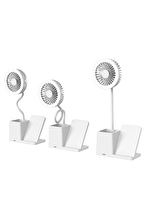 S-link SL-M9055 Beyaz TypeC 10W Kablosuz Şarj Cihazı Fanlı Kalemlikli Masa Lambası