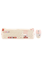 Everest KM-6283 CATTY Renkli Tuşlu Sarı Kablosuz 2.4 + BT Q Multimedia Klavye + Mouse + Pad Set