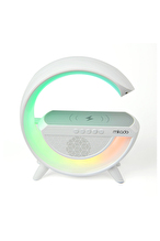 Mikado MD-G111 Beyaz 10W 1800mAh BT/TF/USB/15W Wireless Şarj RGB Işıklı Speaker