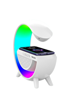 Mikado MD-G111 Beyaz 10W 1800mAh BT/TF/USB/15W Wireless Şarj RGB Işıklı Speaker