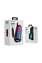 Mikado MD-17BT Capella Siyah 10W 1 RGB Mikrofonlu Transparan/Bt/TF Kart/Aux/Usb TWS 1800 mAh Bataryalı Speaker