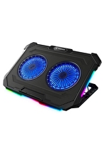 Rampage Sirius S46 RGB Işıklı 2 Fanlı Yükseklik Ayarlı 125 *125*15 2 USB Port Notebook Soğutucu