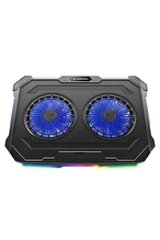 Rampage Sirius S46 RGB Işıklı 2 Fanlı Yükseklik Ayarlı 125 *125*15 2 USB Port Notebook Soğutucu