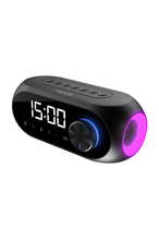 Mikado MD-W7 1200mAh 5W Siyah Bluetooth-Aux-Derece-Usb-FM Double Alarmlı Saat Speaker