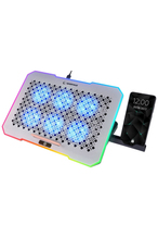 Rampage S48 FREEZ Gümüş 10 Mode RGB 70*70*10MM*6 Adet Fan 9''-17'' Notebook Soğutucu Stand