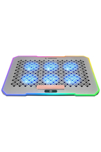 Rampage S48 FREEZ Gümüş 10 Mode RGB 70*70*10MM*6 Adet Fan 9''-17'' Notebook Soğutucu Stand