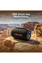 Mikado MD-31BT Siyah IPX6 15W RGB Işıklı 2400mAh TF KART+USB Destekli Bluetooth Hoparlör
