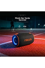 Mikado MD-31BT Siyah IPX6 15W RGB Işıklı 2400mAh TF KART+USB Destekli Bluetooth Hoparlör