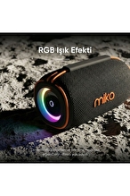 Mikado MD-31BT Siyah IPX6 15W RGB Işıklı 2400mAh TF KART+USB Destekli Bluetooth Hoparlör