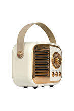 Mikado MD-24BT Echoes 3W 800mAh Beyaz Usb+TF Kart+Bluetooth Destekli Klasik Retro Müzik Kutusu