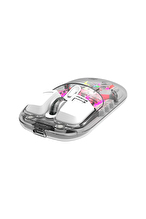 Everest SM-BT89 OPAL Şarj Edilebilir Sessiz Beyaz Transparan RGB 2in1 2BT ve 2.4GHz Kablosuz Mouse