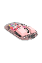 Everest SM-BT89 OPAL Şarj Edilebilir Sessiz Pembe Transparan RGB 2in1 2BT ve 2.4GHz Kablosuz Mouse