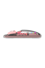 Everest SM-BT89 OPAL Şarj Edilebilir Sessiz Pembe Transparan RGB 2in1 2BT ve 2.4GHz Kablosuz Mouse