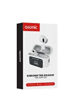 Asonic AS-TWS6S Beyaz Mobil Telefon Uyumlu Bluetooth 5.4V Ekranlı TWS Mikrofonlu Kulaklık