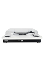 UMİE Bemol Beyaz Piano Kablama 10W BT İN, BT OUT, RCA, USB Özellikli Nostaljik Pikap