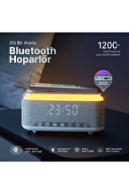 Mikado MD-W10 1200mAh 10W Gri BT, USB, Kablosuz Şarjlı RGB-Gece Lambası Özellikli Alarmlı Saat Speaker